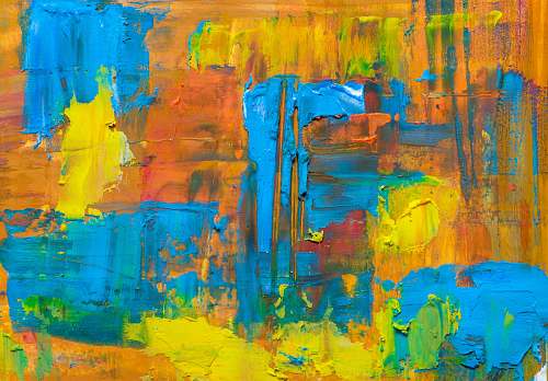 modern art orange and blue abstract painting painting